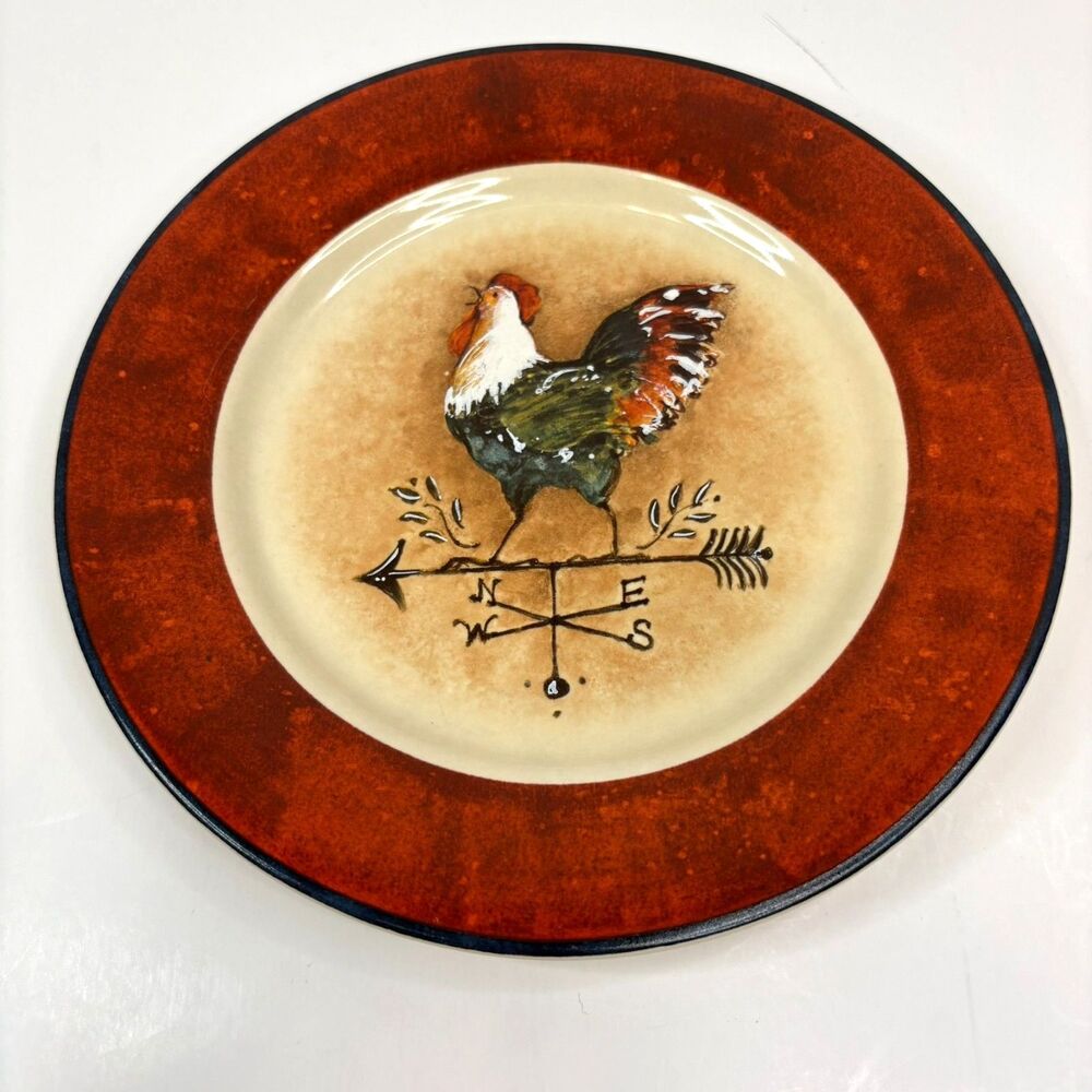 JCPenny Home Collection Avignon Morning Rooster Plate Susan Winget Weathervane 8
